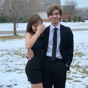 Black rhinestone HOCO dress